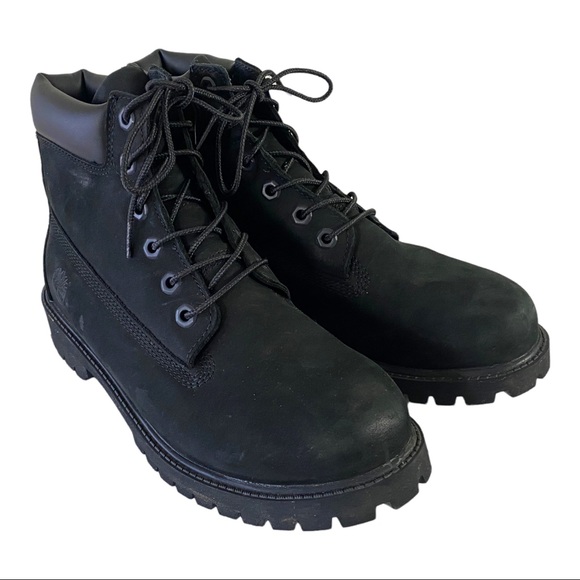 Timberland Classic 6" Premium Boots Waterproof Suede Black Women 8 Youth 6